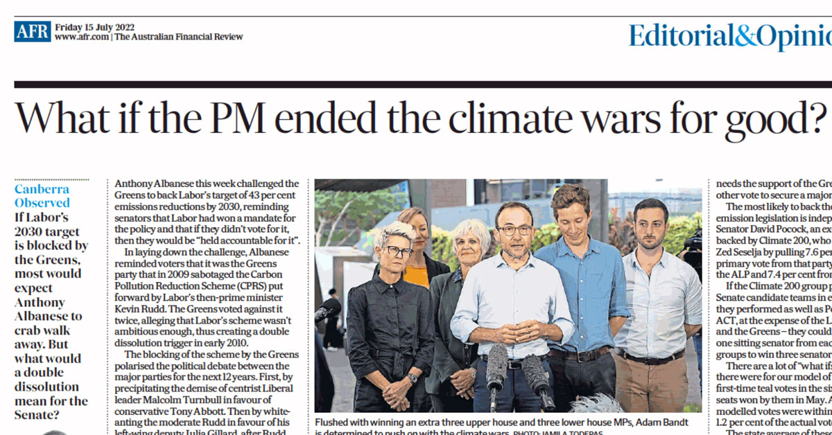 What if the PM ended the climate wars for good?